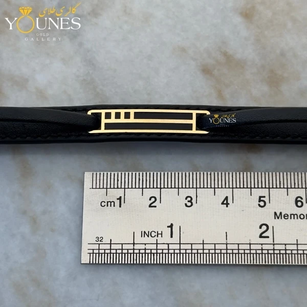 دستبند طلا چرم مردانه L172